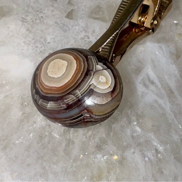 Vintage Agate Stone Tie Clip - Picture 3 of 7